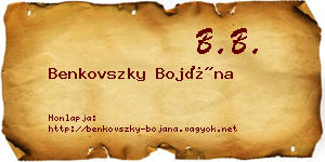 Benkovszky Bojána névjegykártya
